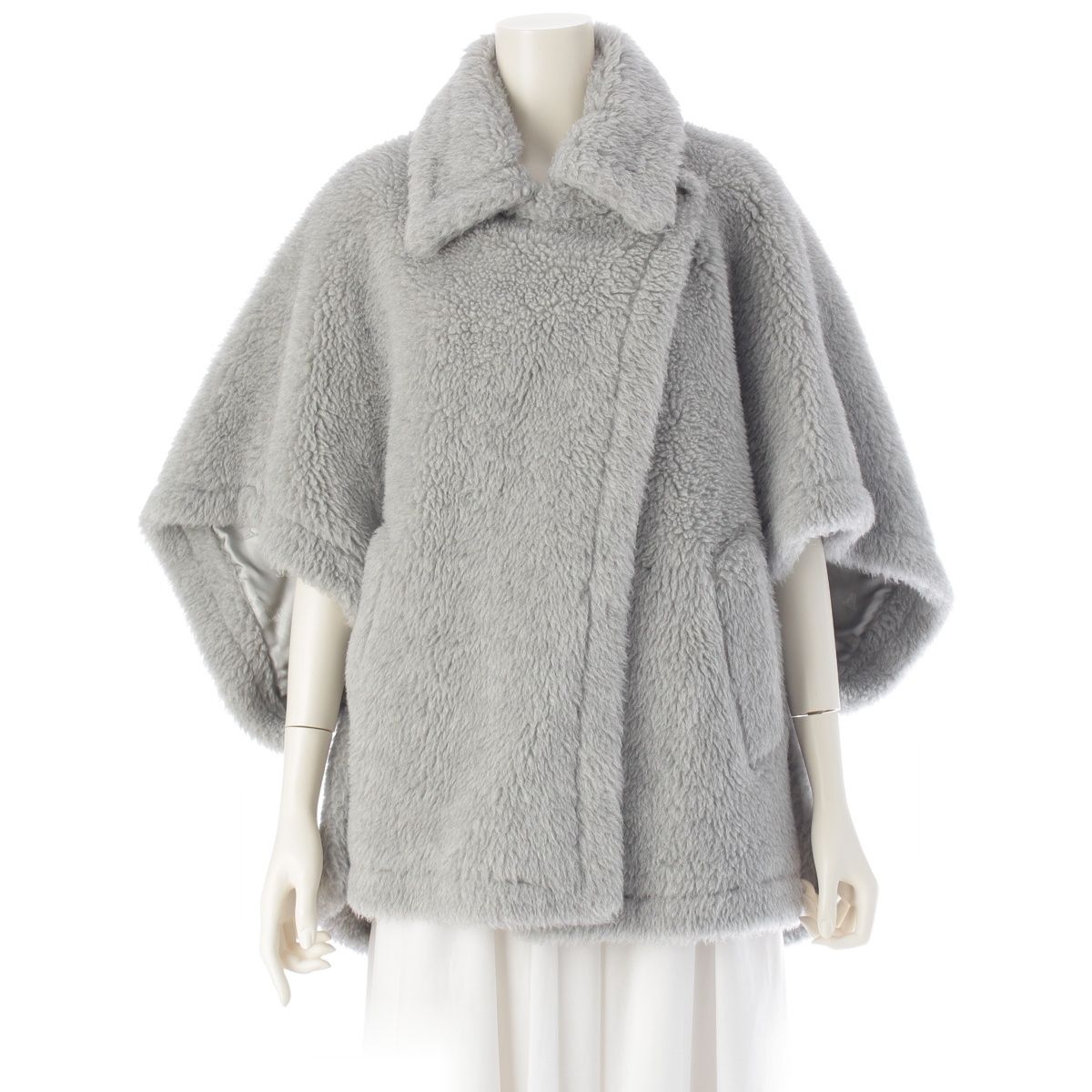 マックスマーラ ウール アルパカ シルク TEBE2 テディベア ケープ