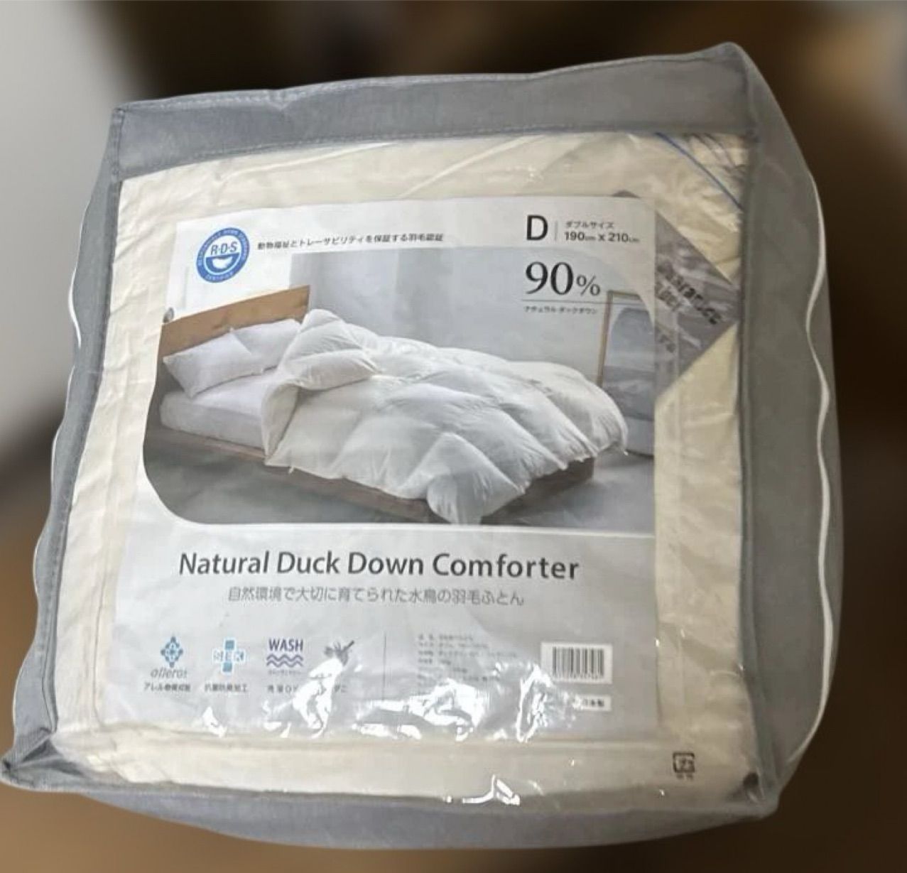 新品 日本製 羽毛掛け布団 シングル ナチュラルダックダウン90