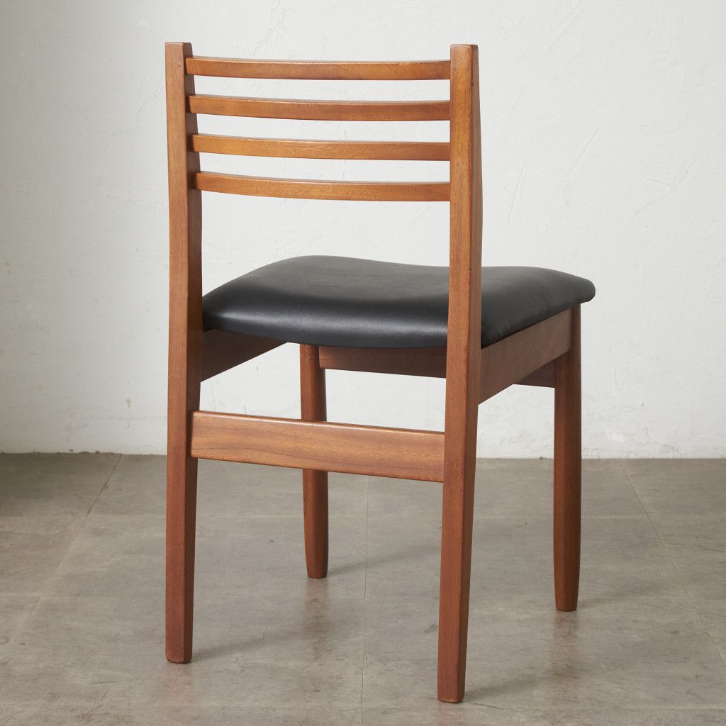②】ラダーバックチェア ヴィンテージ オーク材 無垢材 民芸家具 ②