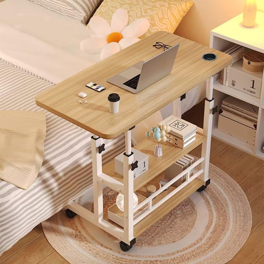 BURAYIENTA サイドテーブル 昇降式サイドテーブル 移動式デスク 寝台脇