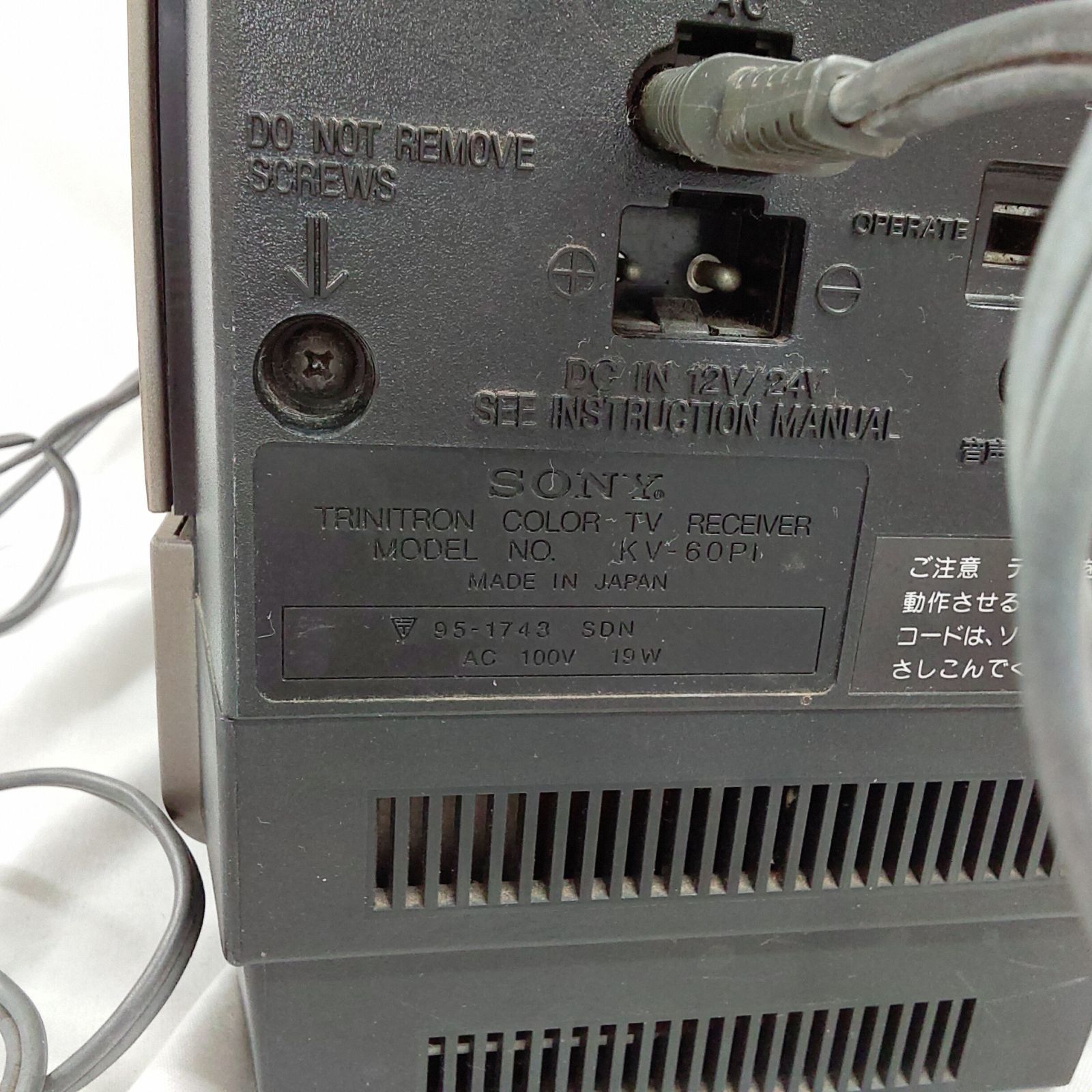 ⭐︎【レトロ家電】⭐︎SONYカラーテレビ 通電時音声確認済み 画面割れ