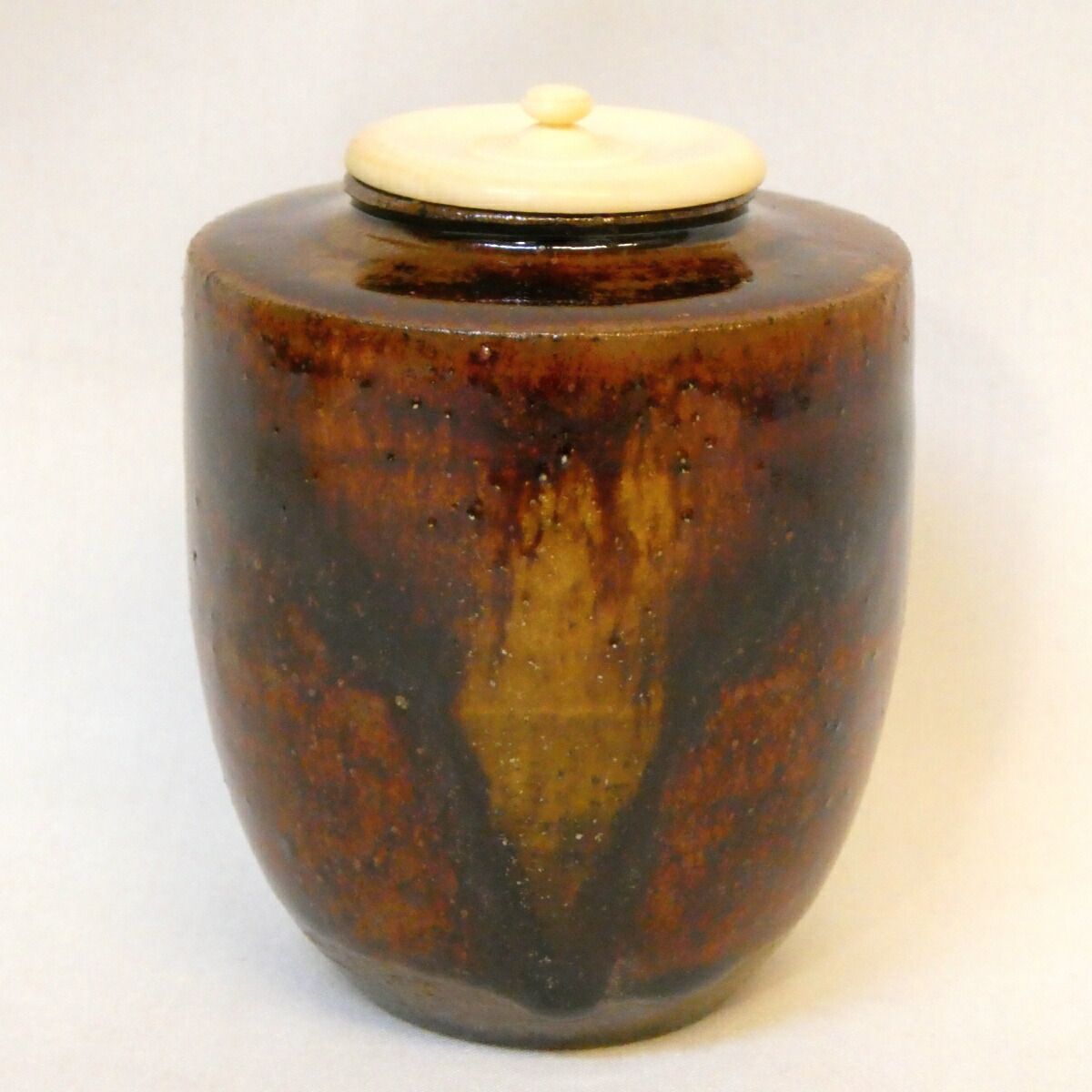 加藤光右衛門』造 美濃伊賀茶入 山十窯 共箱 仕覆 茶道具 加藤光右衛門