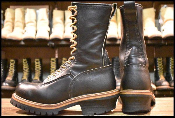 8D 良品 PT91刺繍 98年】レッドウィング 2210 ロガー 黒 ブラック