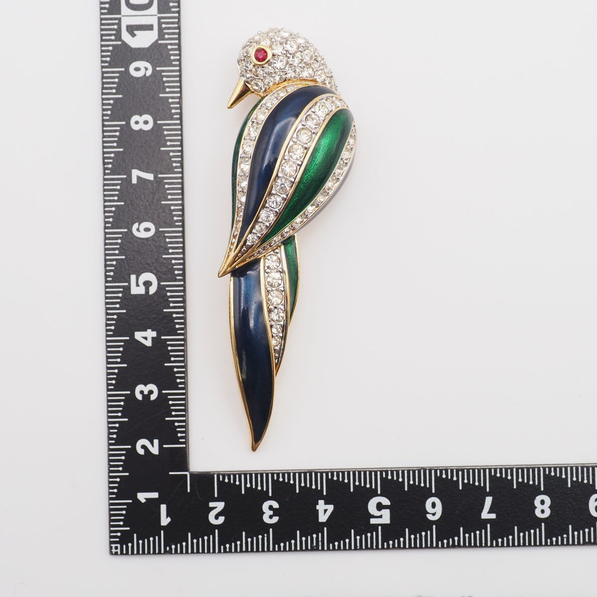 M902 ドーラン D'ORLAN ブローチ 鳥 バード グリーン ネイビー