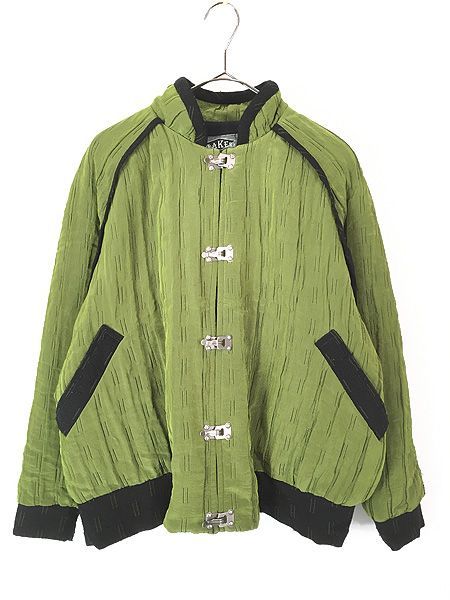 レディース 古着 90s Canada製 KRAKERZ 裏地 フリース 光沢 破線模様