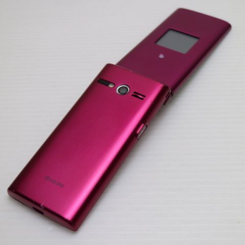 美品 KYF38 かんたんケータイ ワインレッド スマホ 本体 白ロム 土日祝