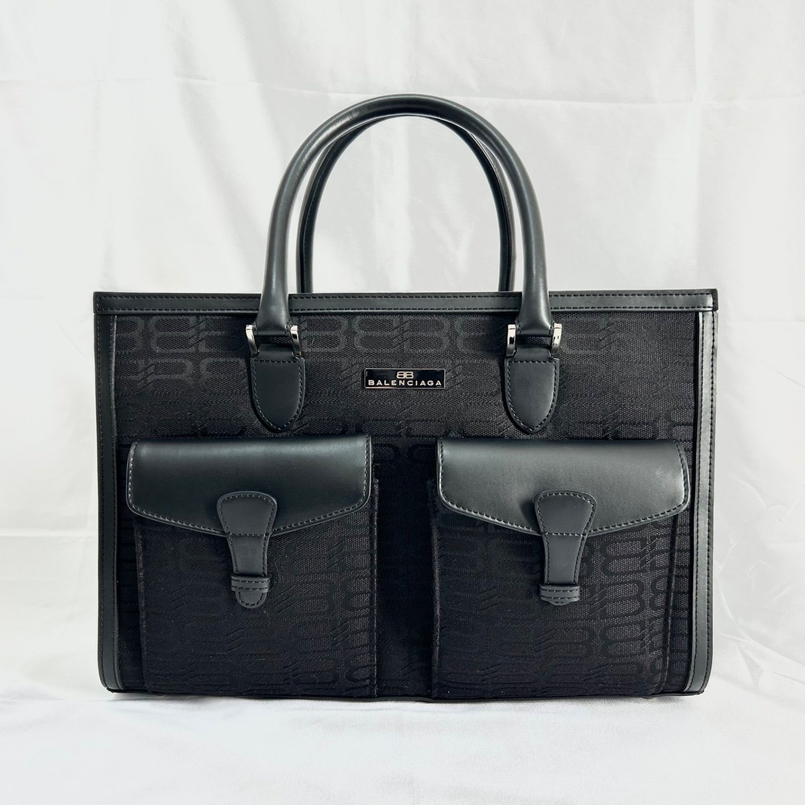 極美品 バレンシアガ トートバッグ ハンドバッグ レザー×キャンバス