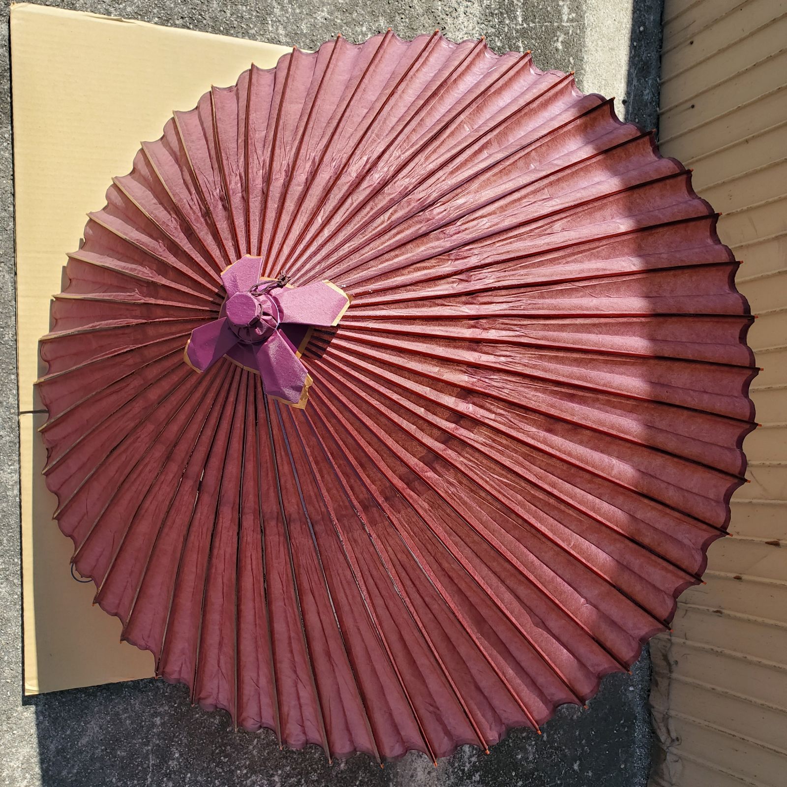 蛇の目傘 羽二重傘 和傘 アンティーク 蛇目傘 昭和レトロ 赤紫 レトロ