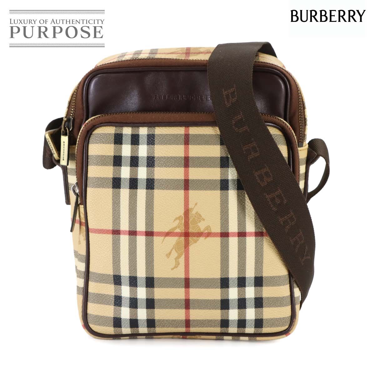 美品 バーバリー BURBERRY ヘイマーケットチェック ショルダー バッグ