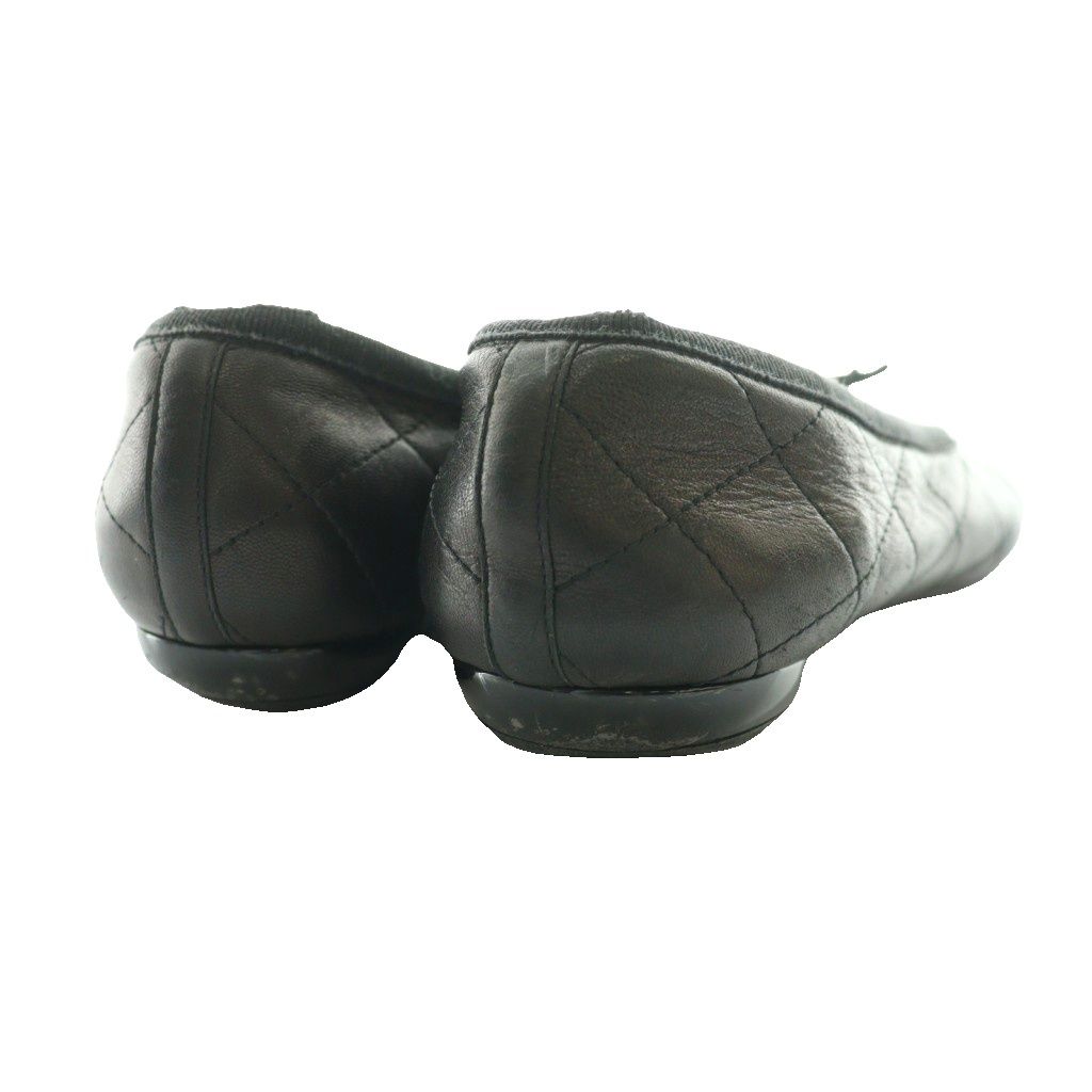 シャネル CHANEL カンボンラインフラットシューズ 黒 ブラック /SS