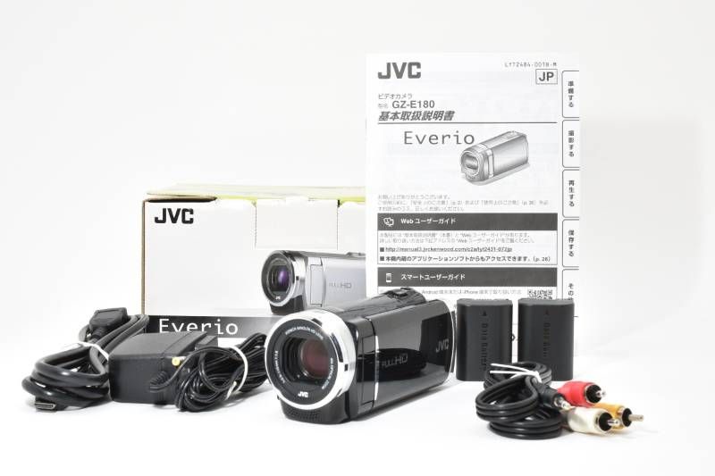 実用光学美品 箱あり】JVC Everio GZ-E180 黒 ブラック ビデオカメラ