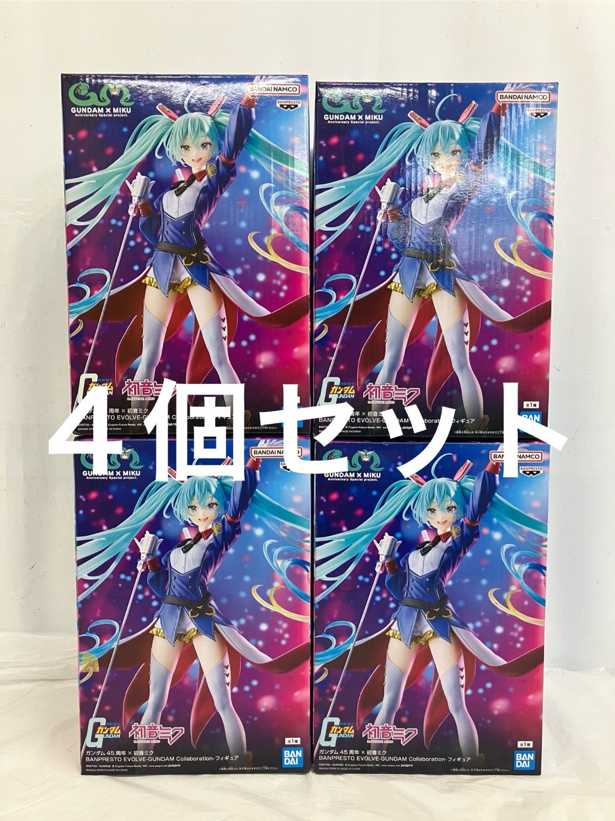 未開封 ガンダム45周年×初音ミク BANPRESTO EVOLVE フィギュア 4個