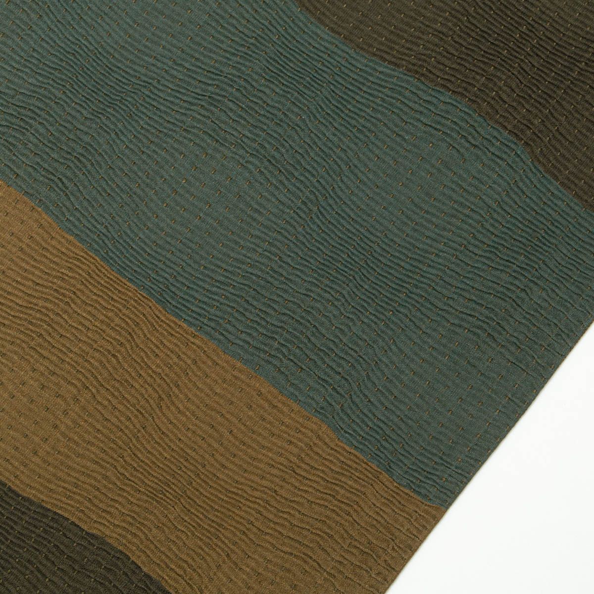 小森草木染工房 小森久】開き名古屋帯 ゆらぎ縞 横段 博多織 東京ます