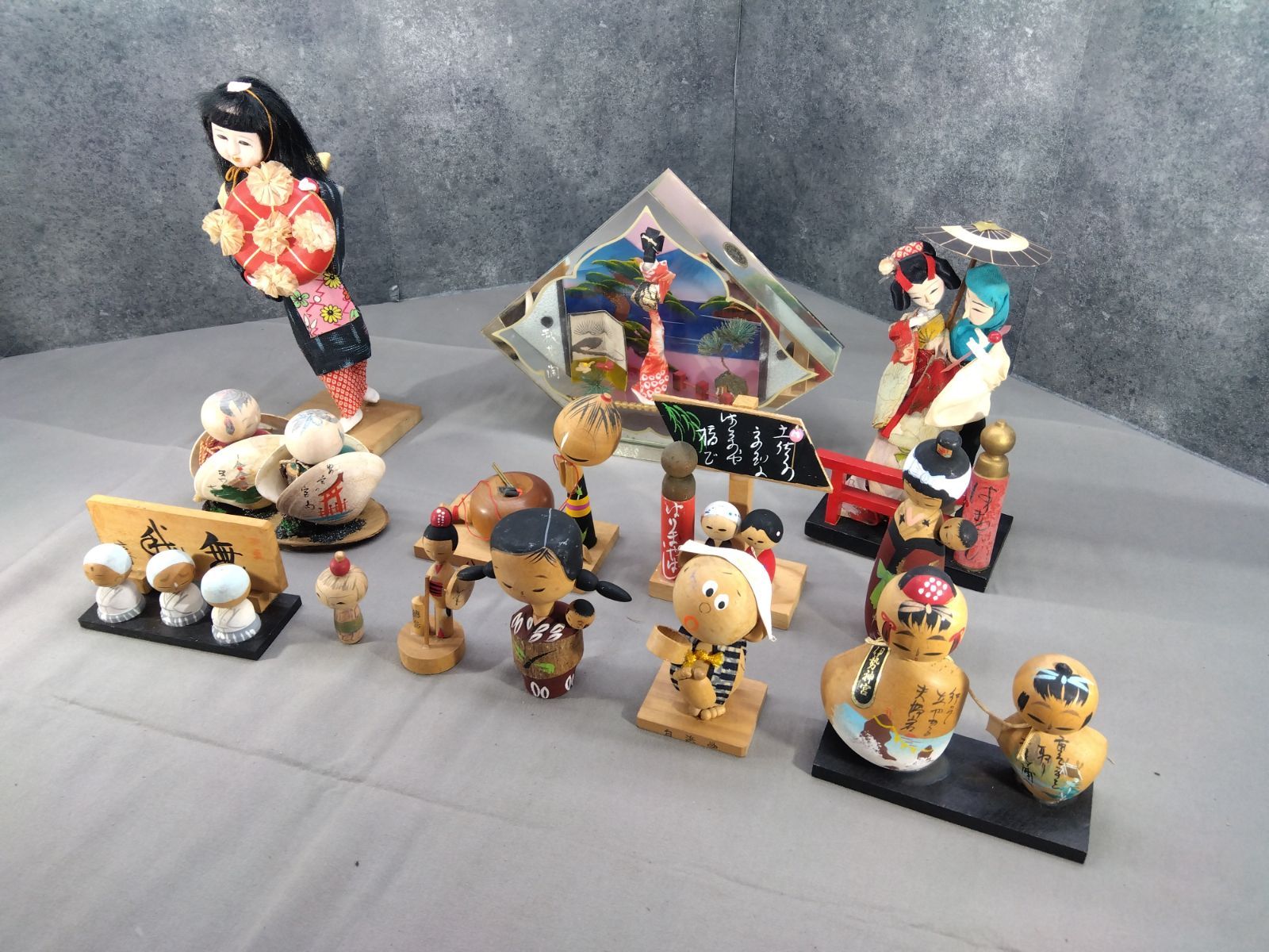民芸品まとめ13点 郷土玩具 こけし 人形 置物 日本土産 飾り 昭和