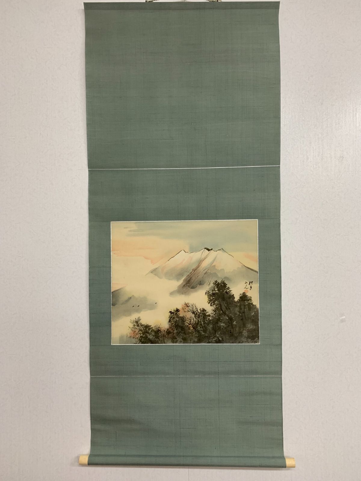 掛け軸】345 松林桂月「不二」野口幽谷門下 近代南画 文化勲章 山口の