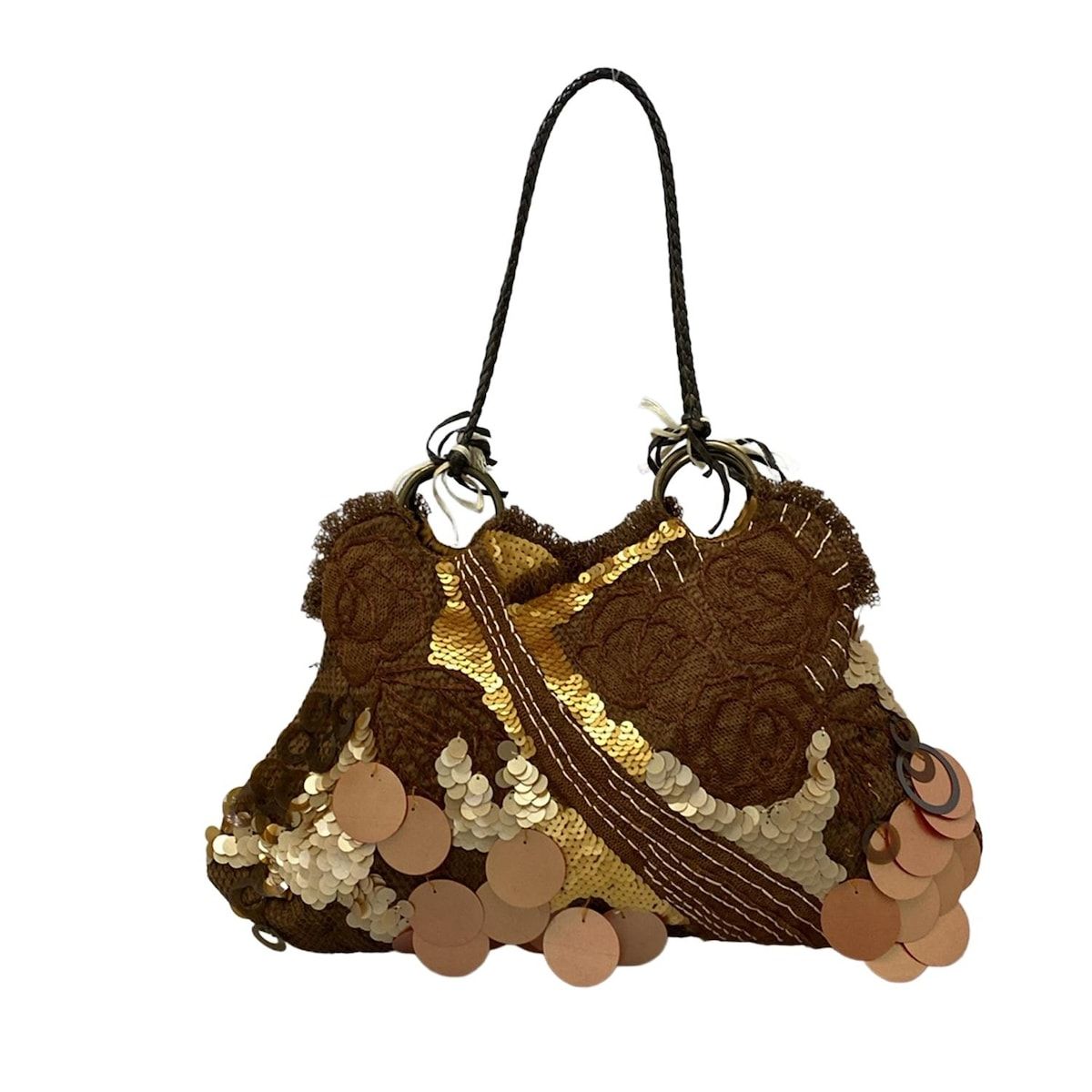 JAMIN PUECH(ジャマンピエッシェ) トートバッグ - ブラウン×ゴールド