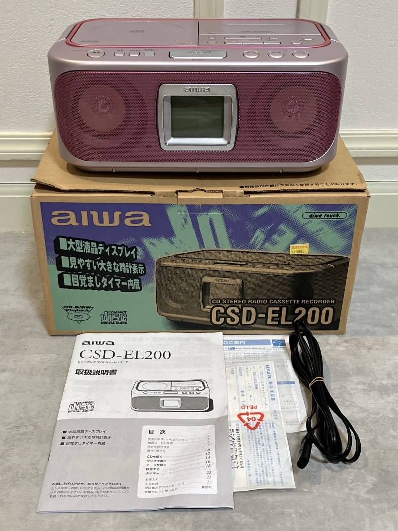 aiwa CD ステレオラジオカセットレコーダー CSD-EL200 ピンク 箱付