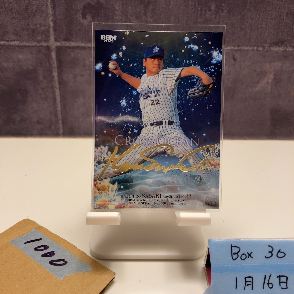 2025 BBM 佐々木主浩 187/200 金箔サイン 横浜ベイスターズ Cross