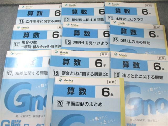 富士教育 小6 グノーブル G脳ワークアウト 算数 1～20 新版 通年セット