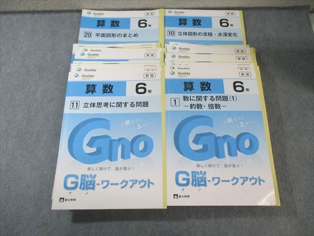 富士教育 小6 グノーブル G脳ワークアウト 算数 1～20 新版 通年セット