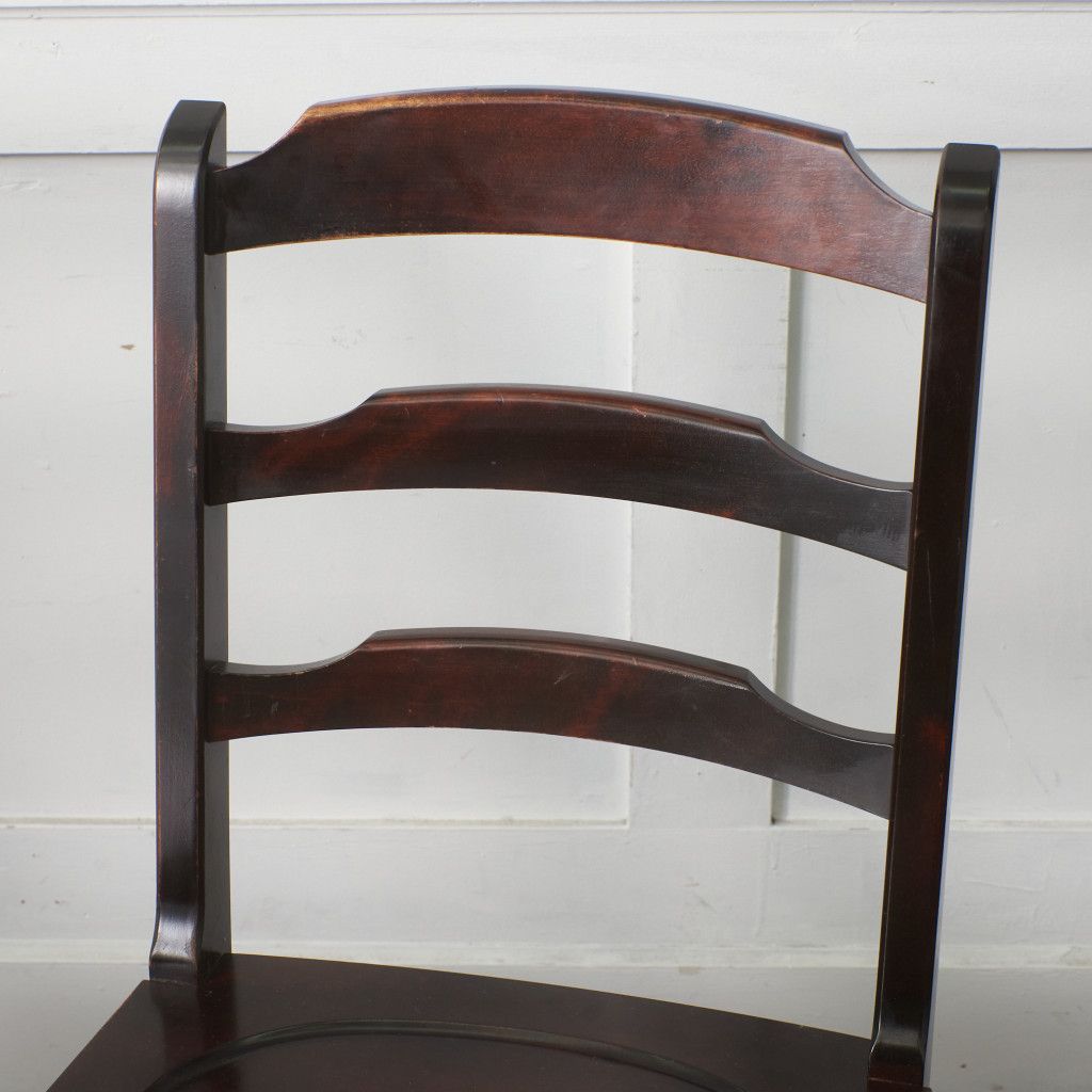 4脚セット 北海道民芸家具 ラダーバックチェア HM620 樺 無垢材