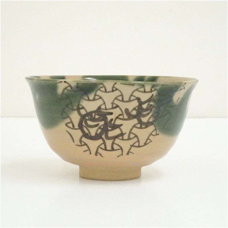 京焼 紫翠窯 三代 西村徳泉造 銹絵玉ノ絵茶碗（共箱） 茶道 抹茶