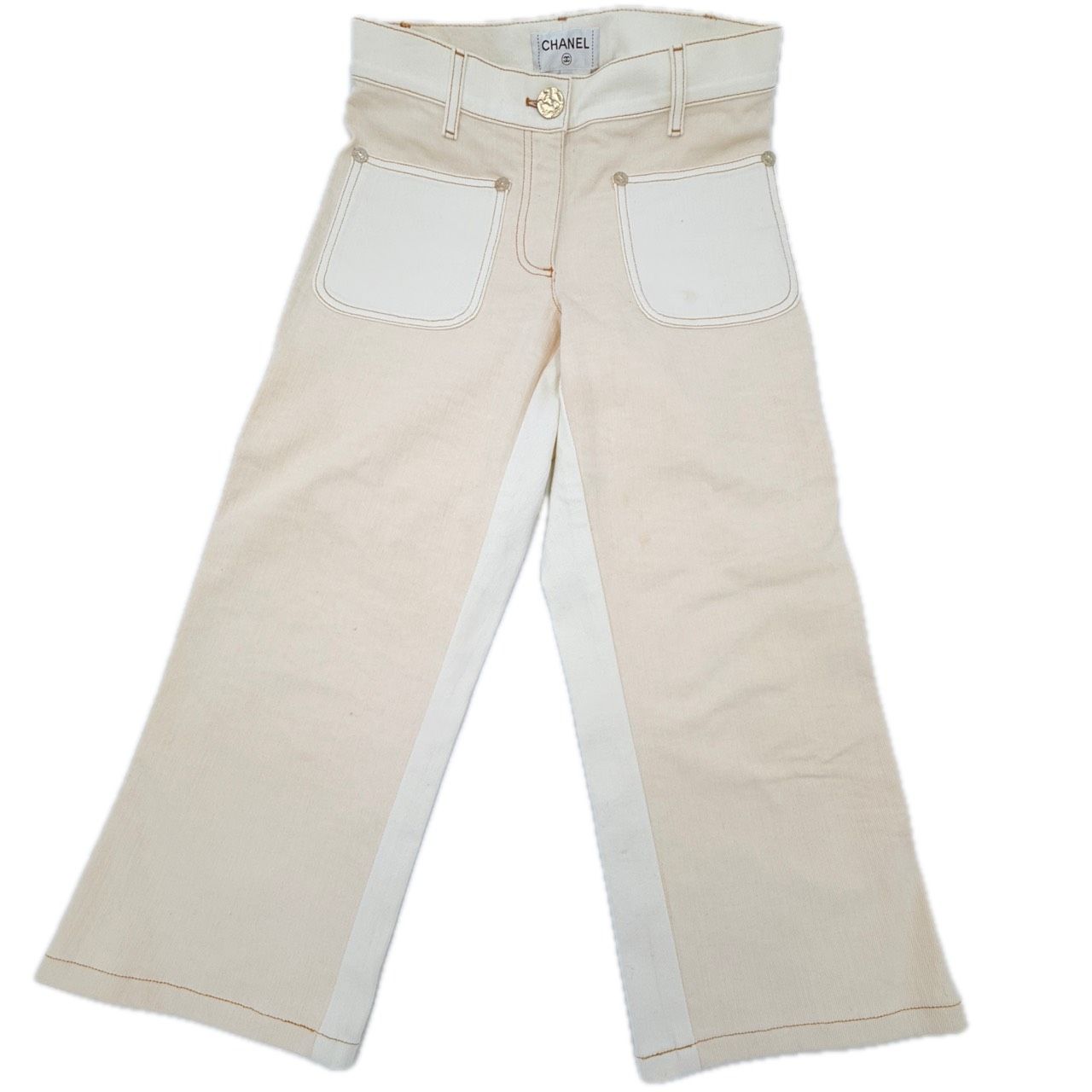 CHANEL（シャネル） ココマークボタン ワイドパンツ アイボリー サイズ
