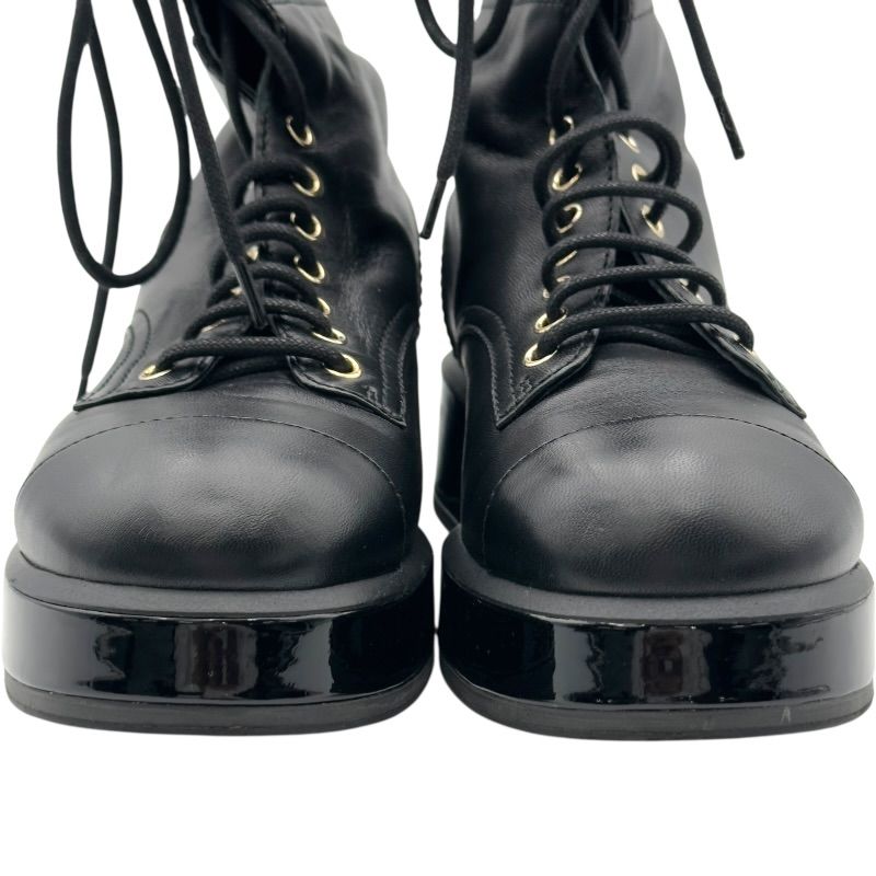 シャネル CHANEL マトラッセキルティングレザーロングブーツ G38863