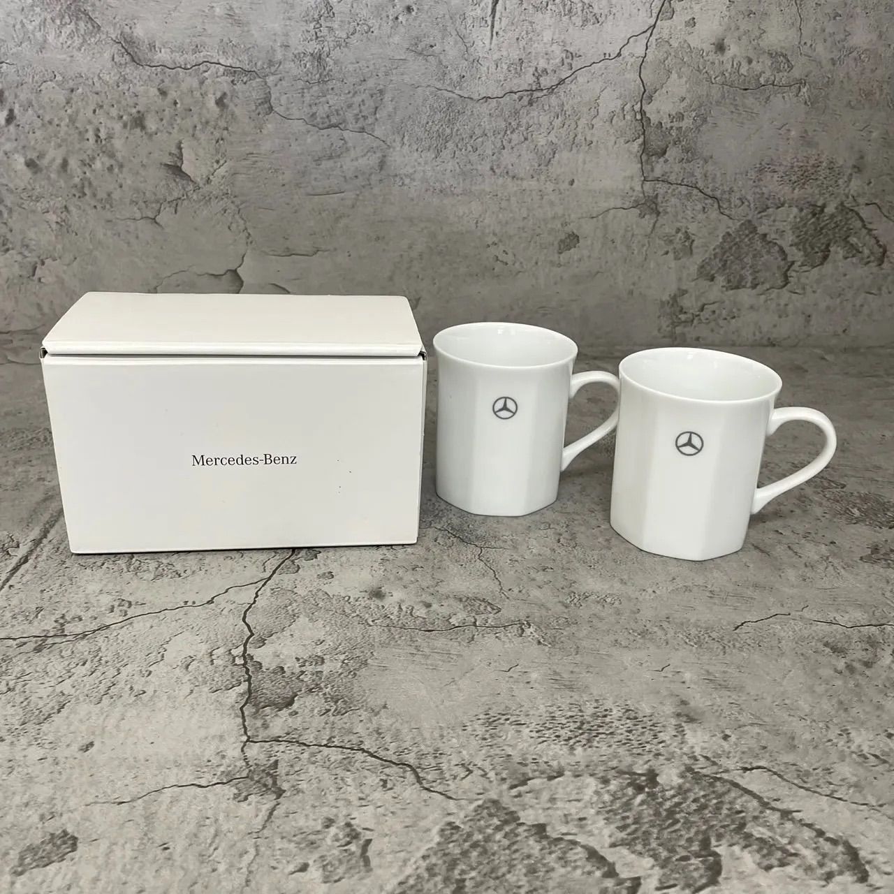 新品未使用 Mercedes-Benz メルセデスベンツ マグカップ ペア ロゴ 白