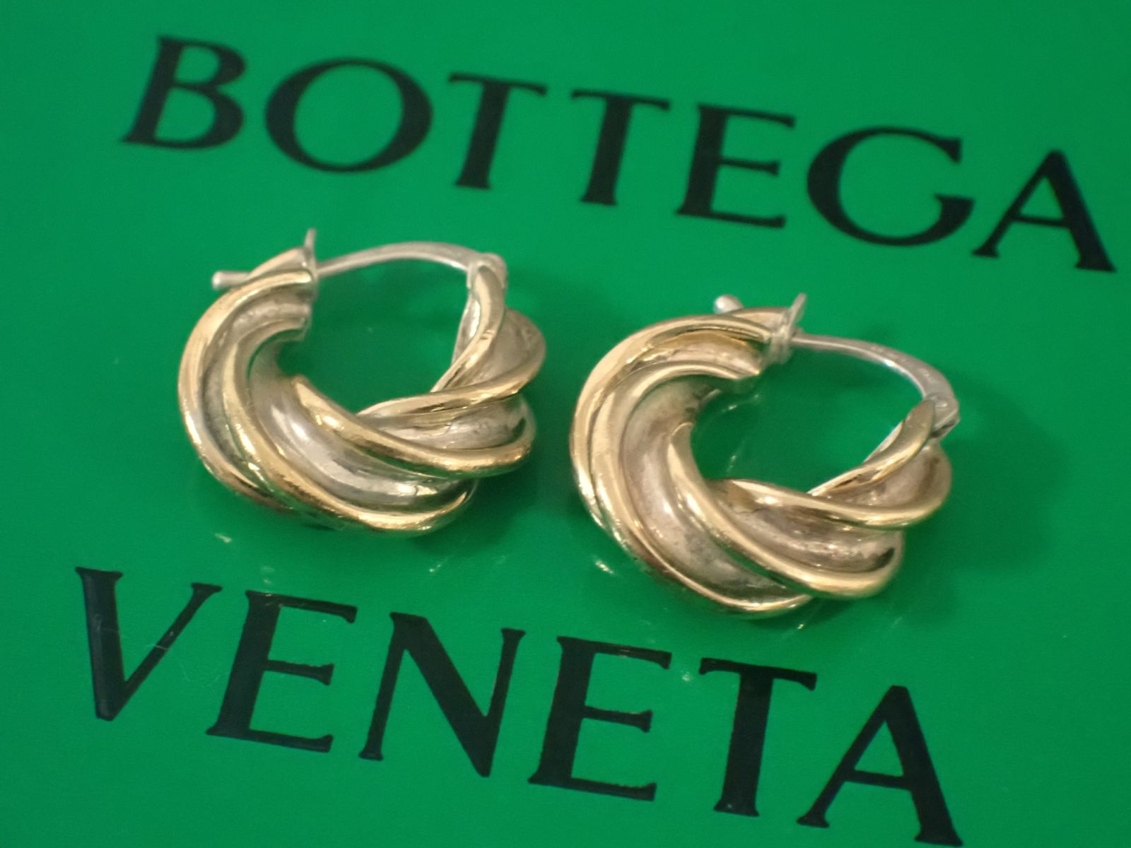 希少】ボッテガヴェネタ フープピアス シルバー925 AG925 箱付き