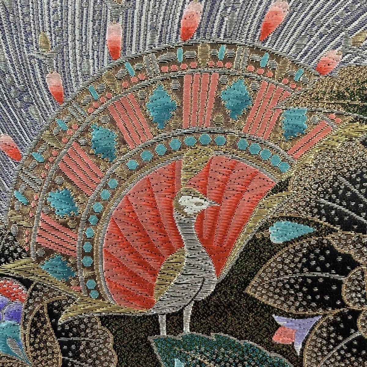 袋帯 秀品 草花 孔雀 金銀糸 箔 金茶 六通 正絹 【中古】 - メルカリ