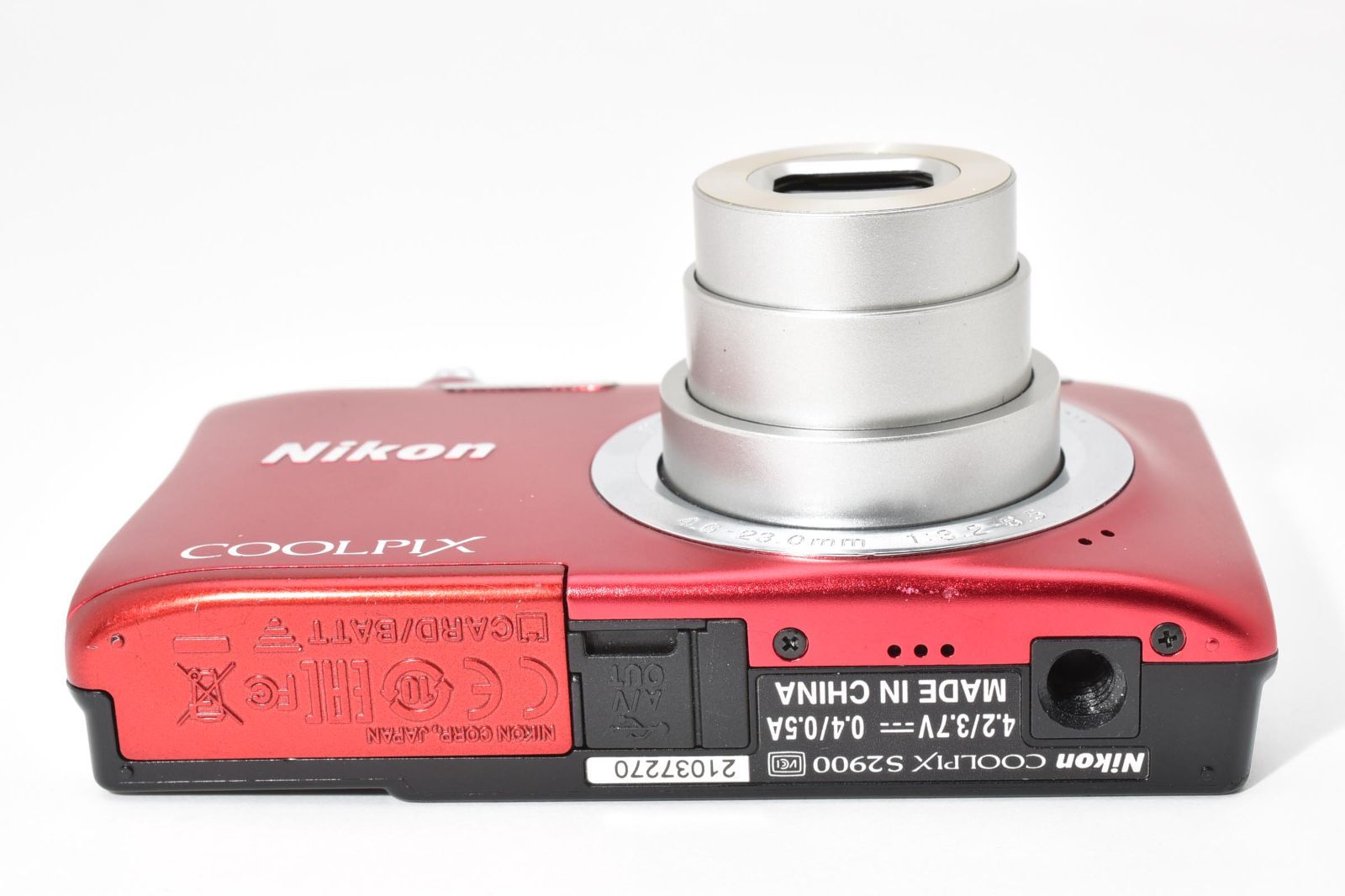 完動品】Nikon COOLPIX S2900 レッド 2005万画素 光学5倍ズーム 動作