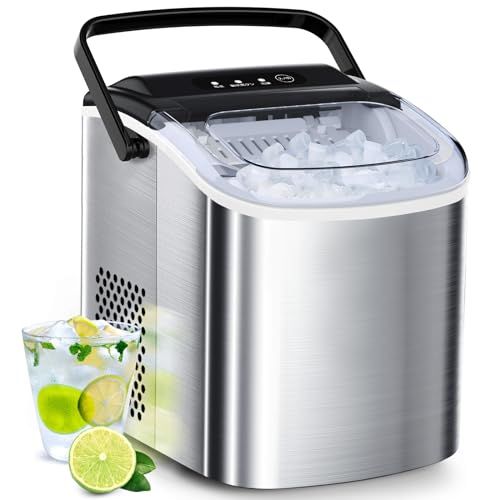 Joy Pebble 製氷機 ステンレス鋼仕上げ 透明窓 氷つくり機 自動製氷機