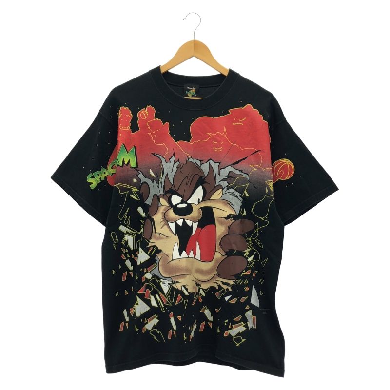 中古】LOONEY TUNES 90s TASMANIAN DEVIL プリントTシャツ L ブラック