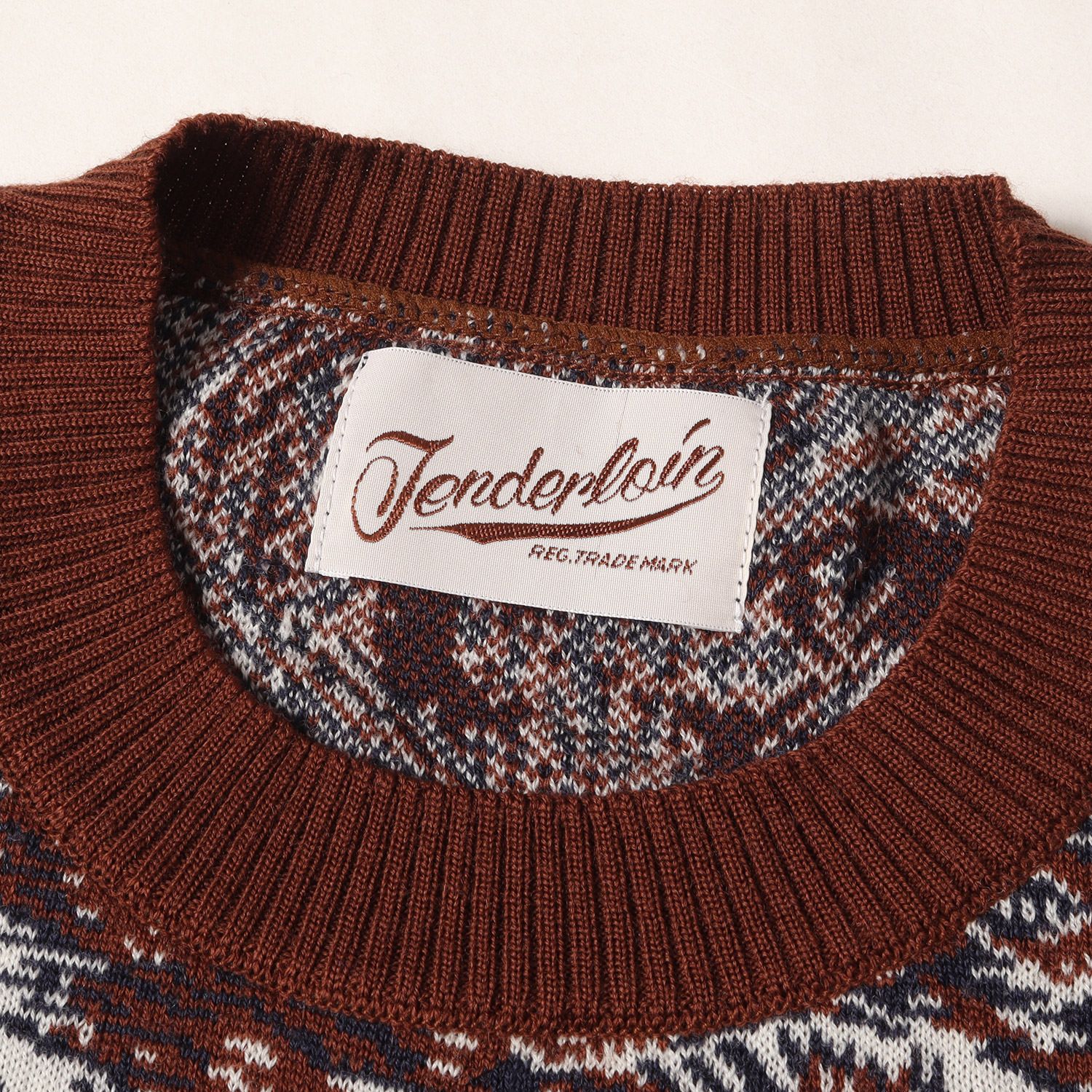 美品】TENDERLOIN テンダーロイン ニット ブラウン サイズ:XL | ウルフ