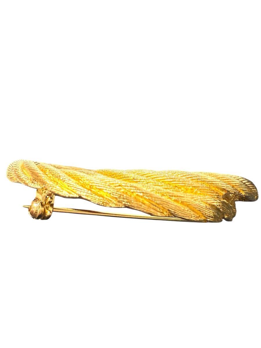 美品 クリスチャン ディオール ブローチ ツイスト サークル ゴールド