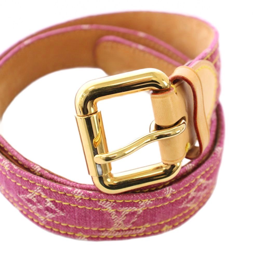 ルイヴィトン LOUIS VUITTON モノグラム デニム サンチュール ベルト