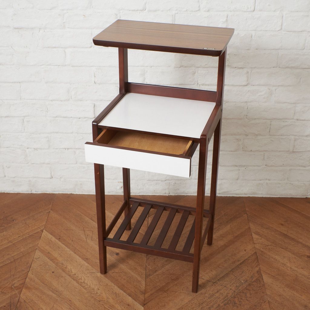 karimoku 60 年代 電話台 サイドテーブル 当時物 オールドカリモク