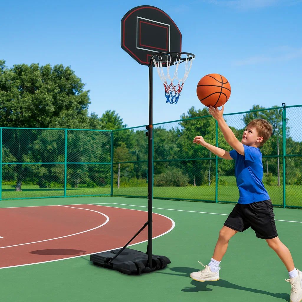 バスケットゴール 高さ6段階調節 179-260cm 屋外 家庭用 高さ調節簡単