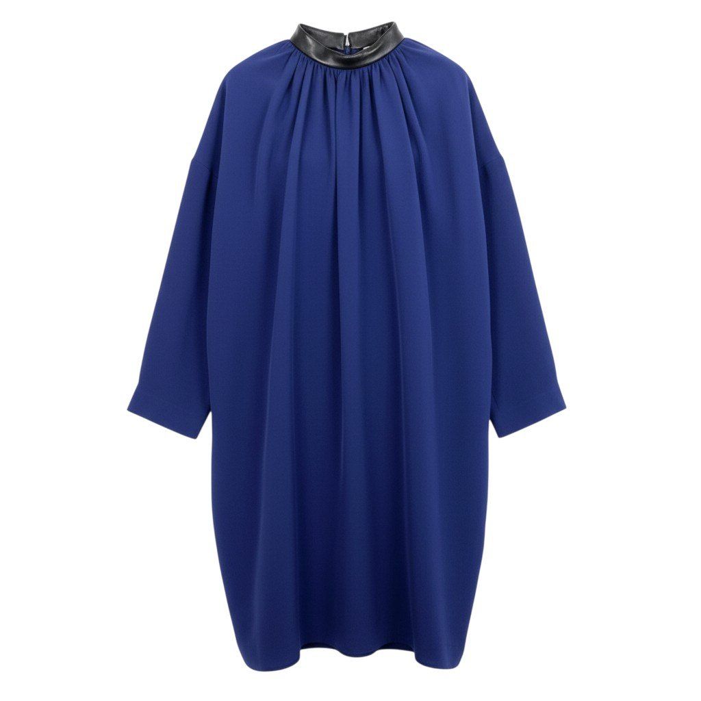 Eb10 CELINE セリーヌ フィービー期 レザーネック シルクワンピース