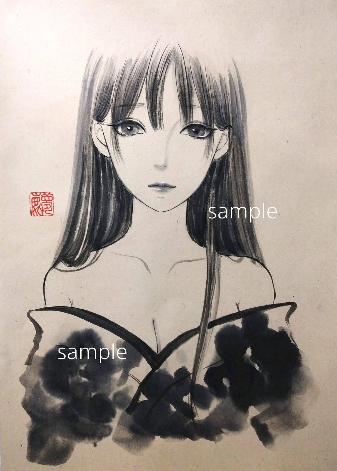 専用 肉筆原画 絵画 水墨画 美人画 和装 墨絵 日本画 専用 肉筆原画