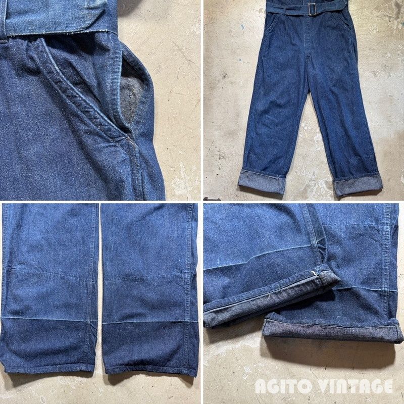 40's Unknown デニムオールインワン ツナギ WW II 大戦モデル 月桂樹