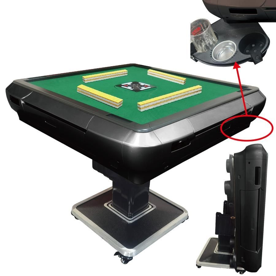 全自動 麻雀卓 家庭用 折りたたみ 麻雀卓 デジタル 点棒計算 ガラス 黒