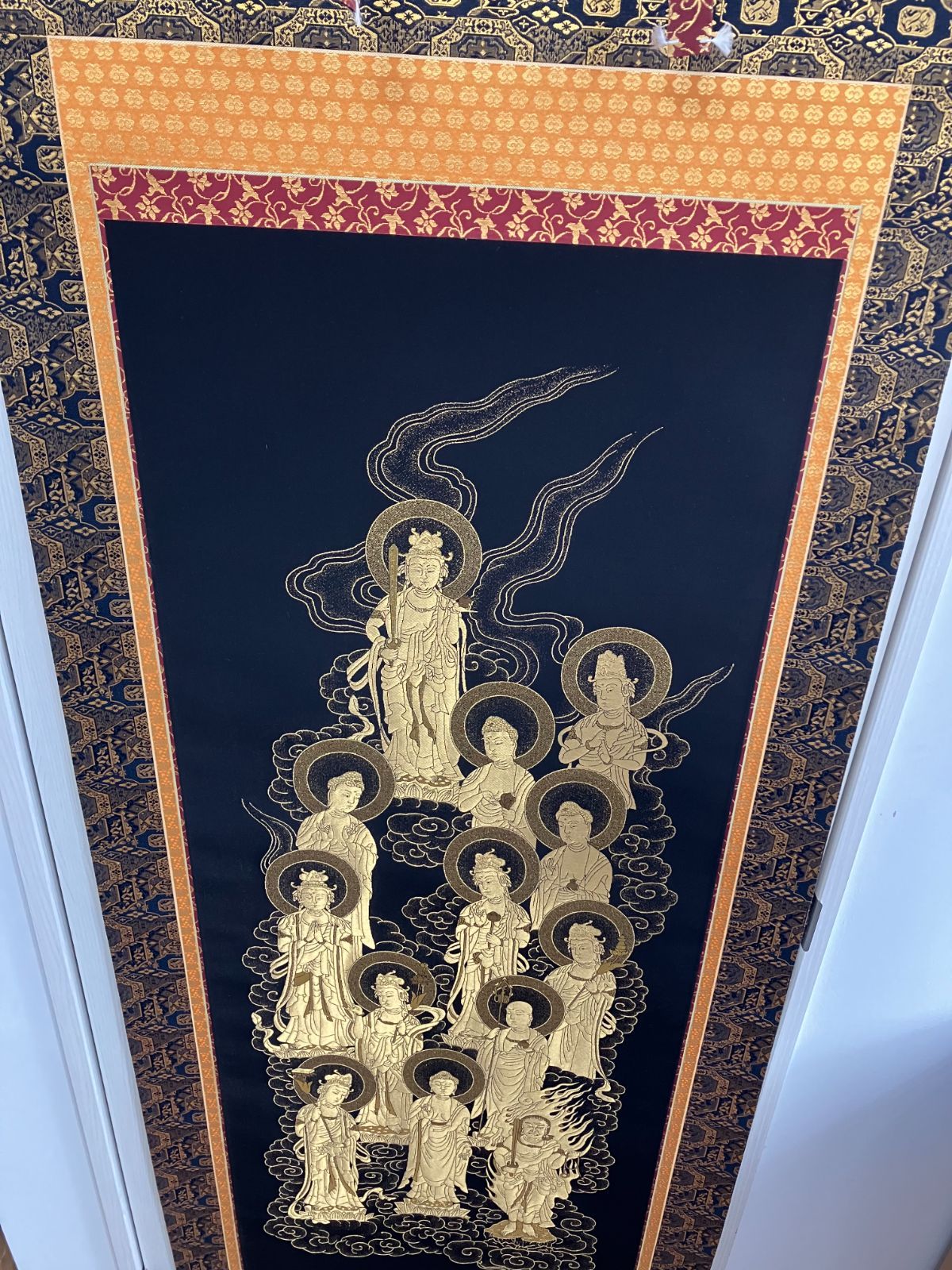 高級西陣織 十三仏掛け軸 美品 信州善光寺大勧進様為書きあり エクセル