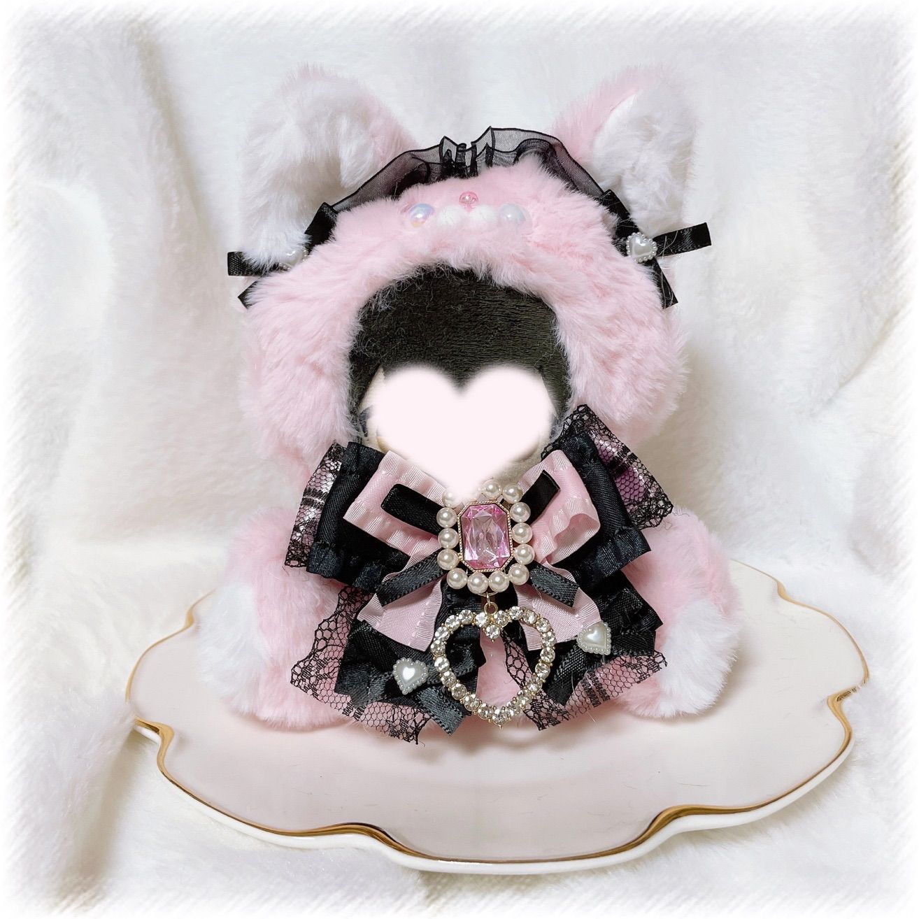 くー様 ぬい服 ふわふわねこみみ着ぐるみおすわりいつぬいちびぐるみに