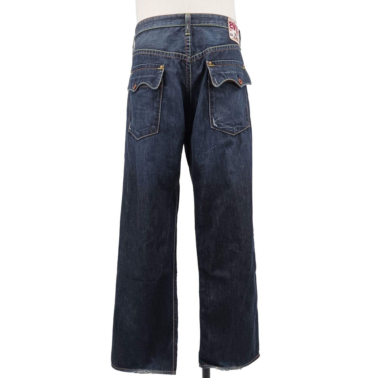 EVISU エヴィス EU ED ダメージジーンズ デニム 濃紺 33 - メルカリ