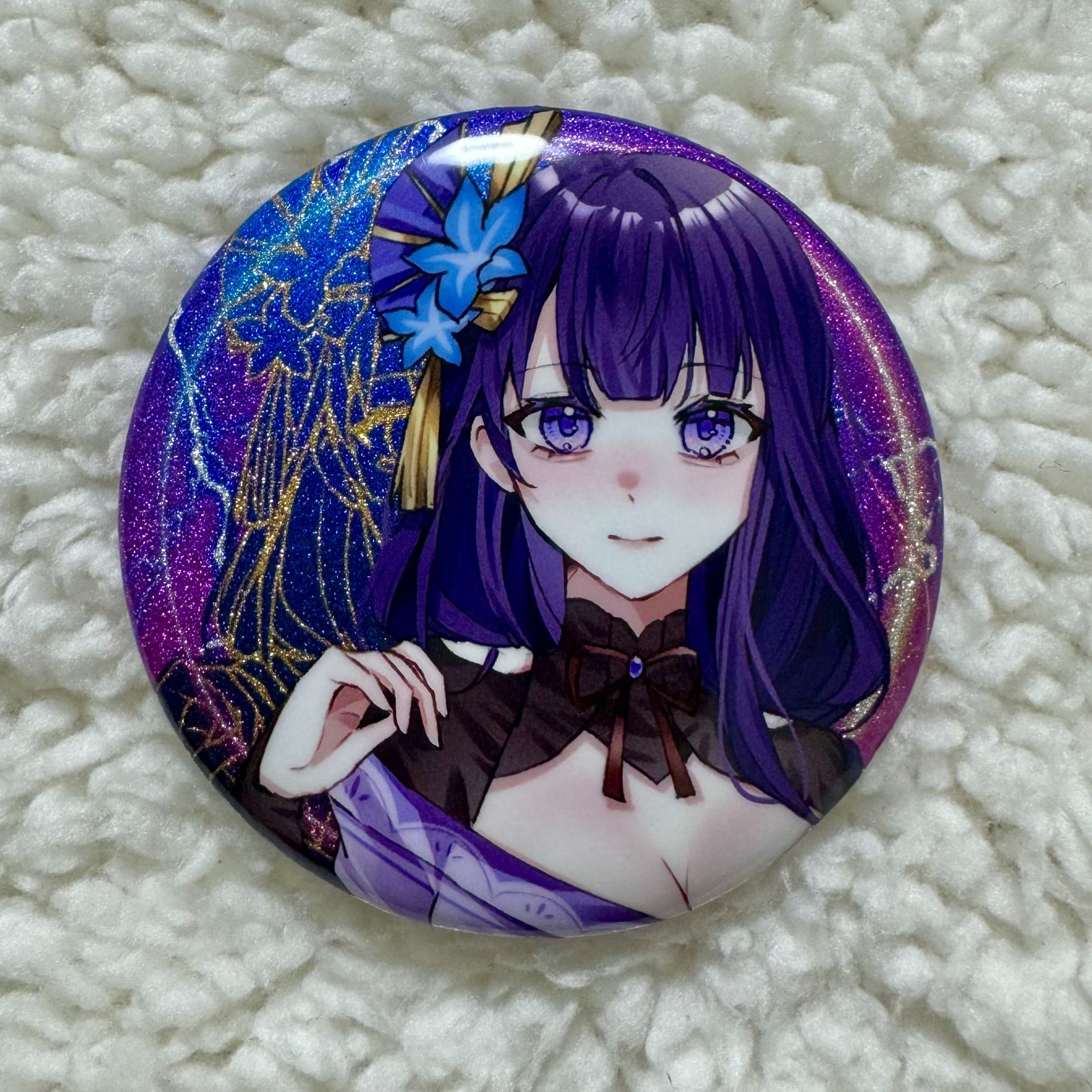 原神 雷電将軍 痛バッグ ホログラム缶バッジ 公式正規品 原神 雷電将軍