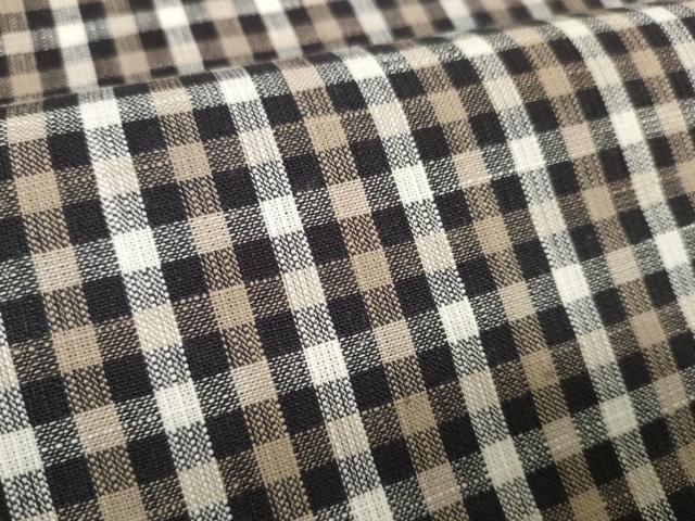 平和屋本店□極上 小千谷 紺仁 越後片貝木綿 反物 着尺 格子柄 紺仁