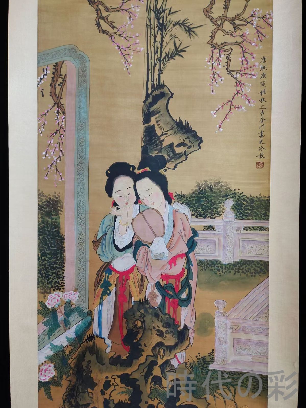 唐寅 人物画 掛け軸 四尺 手描き 中国美術 絵画 書画 人物図