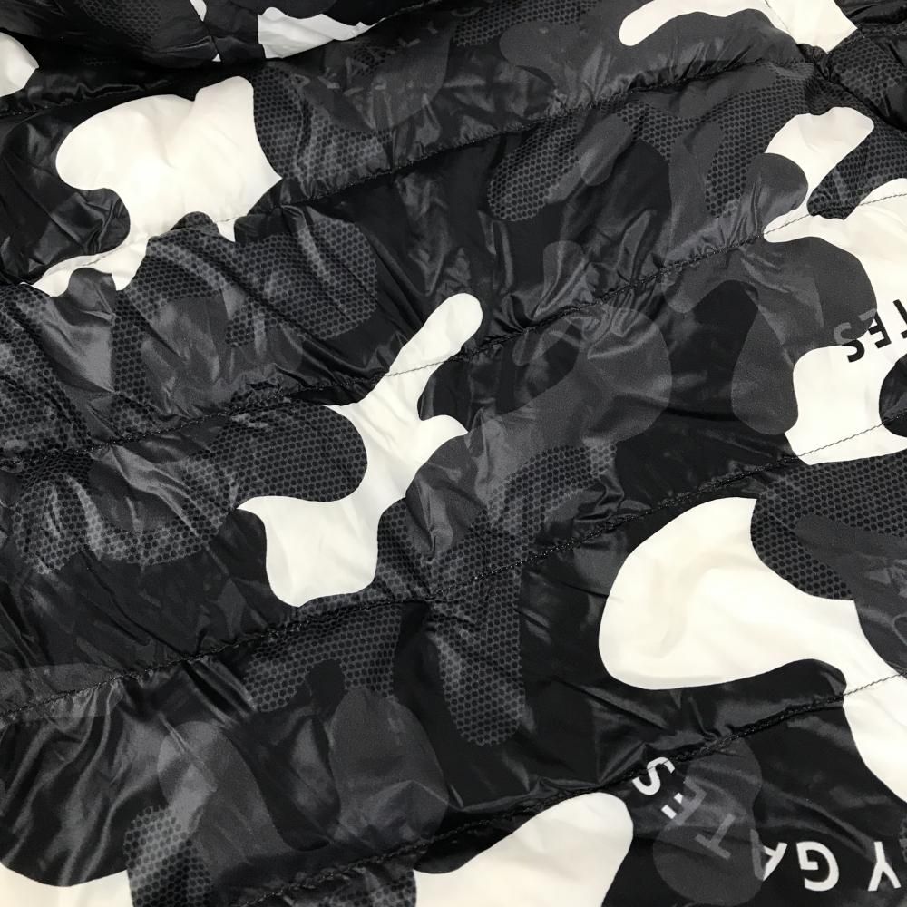美品】パーリーゲイツ 4WAYダウンジャケット 黒×白 カモフラ柄 迷彩